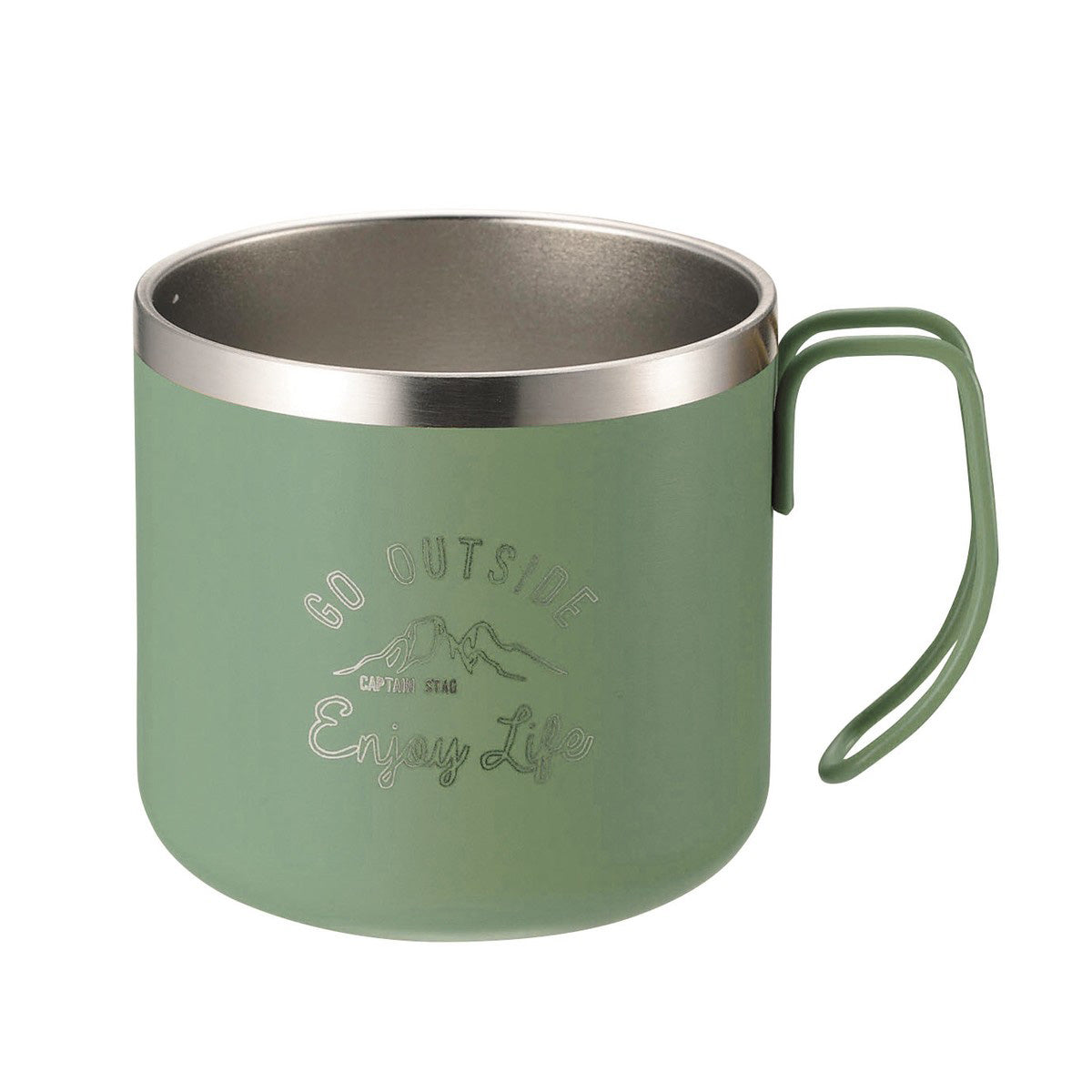 Captain Stag Stainless Steel Mug 350ml (Vintage Green) 不鏽鋼保溫杯 UE-3556